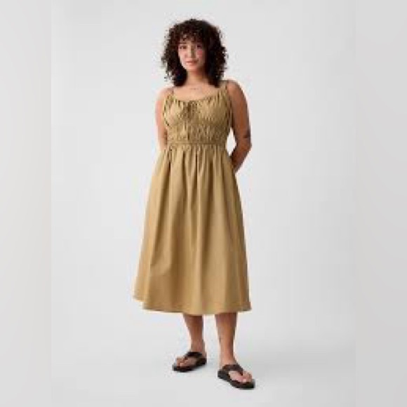 Gap Smocked Midi Dress - Picture 1 of 8